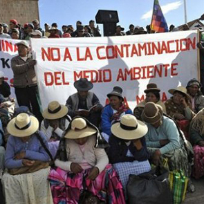 Aymara communities during a demonstration in Puno Aymara communities during a demonstration in Puno